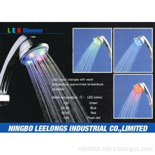 Temperature Controlled LED Rain Shower Head Chromed ABS